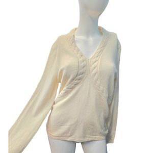 Peck & Peck Cream Cashmere Sweater sz XL Soft Cozy Work Dressy Office Fall Winte